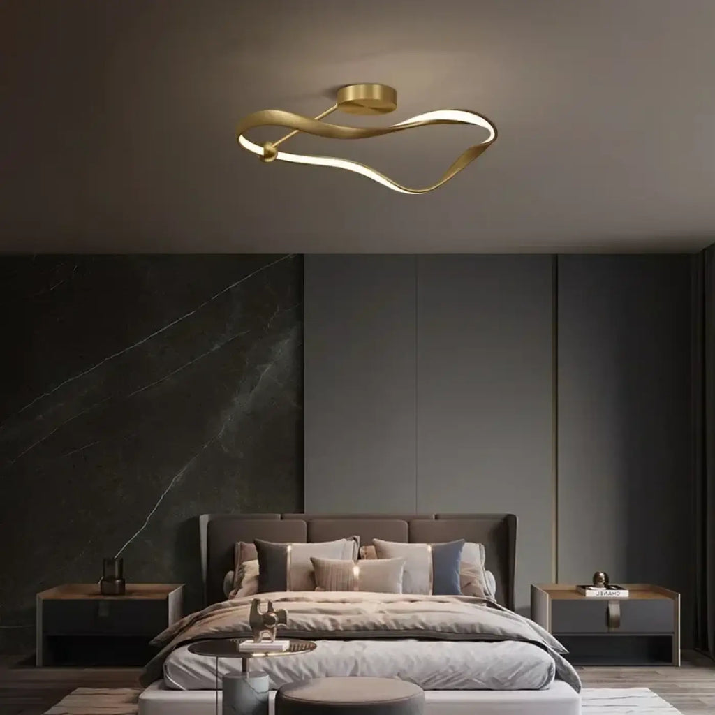 Plafonnier Doré Design Moderne