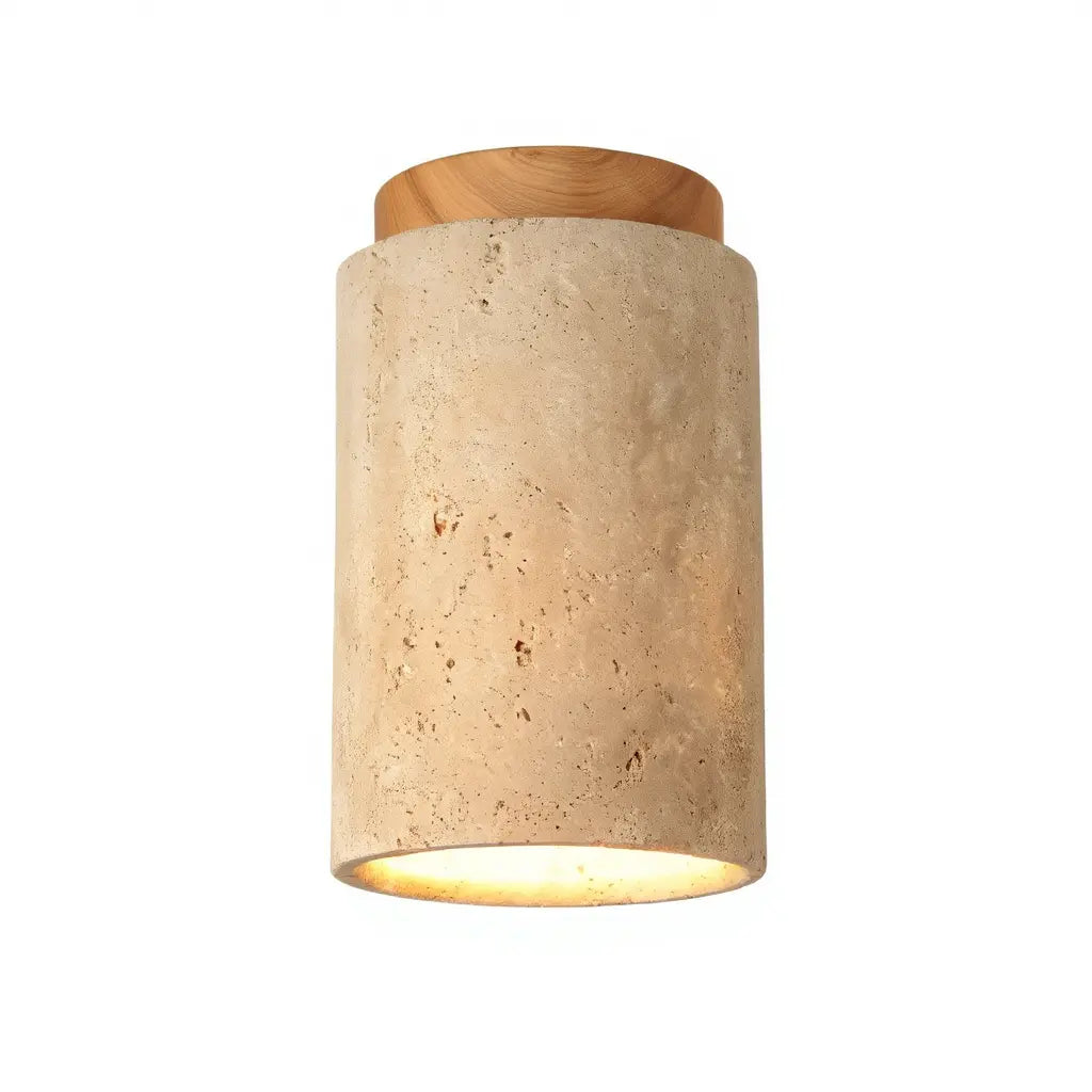 Tivoli - Travertine & Wood Ceiling Light