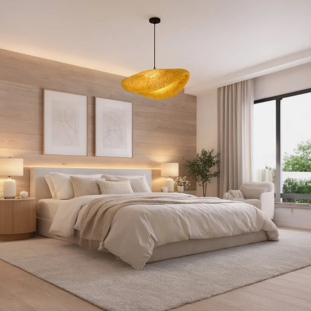 Calypso - Wavy Rattan Pendant Light
