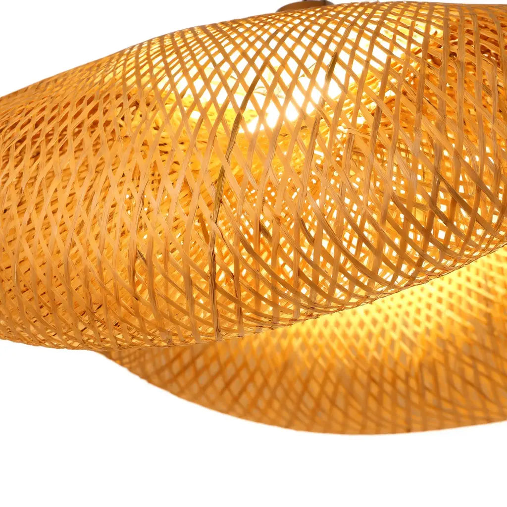 Calypso - Wavy Rattan Pendant Light