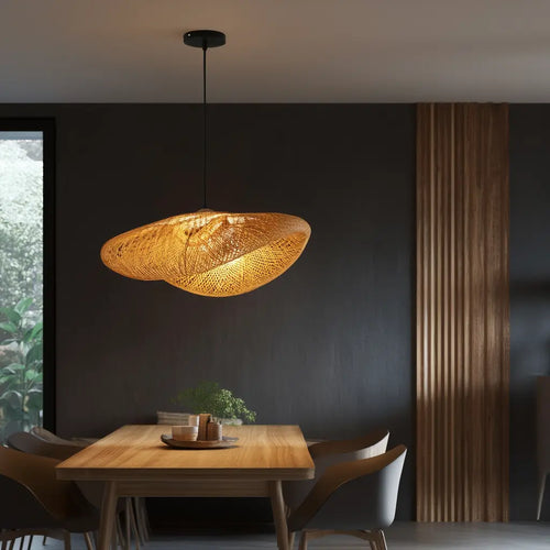 Calypso - Wavy Rattan Pendant Light