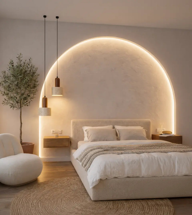 Capitello - Travertine & Wood pendant Light