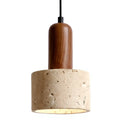 Capitello - Travertine & Wood pendant Light